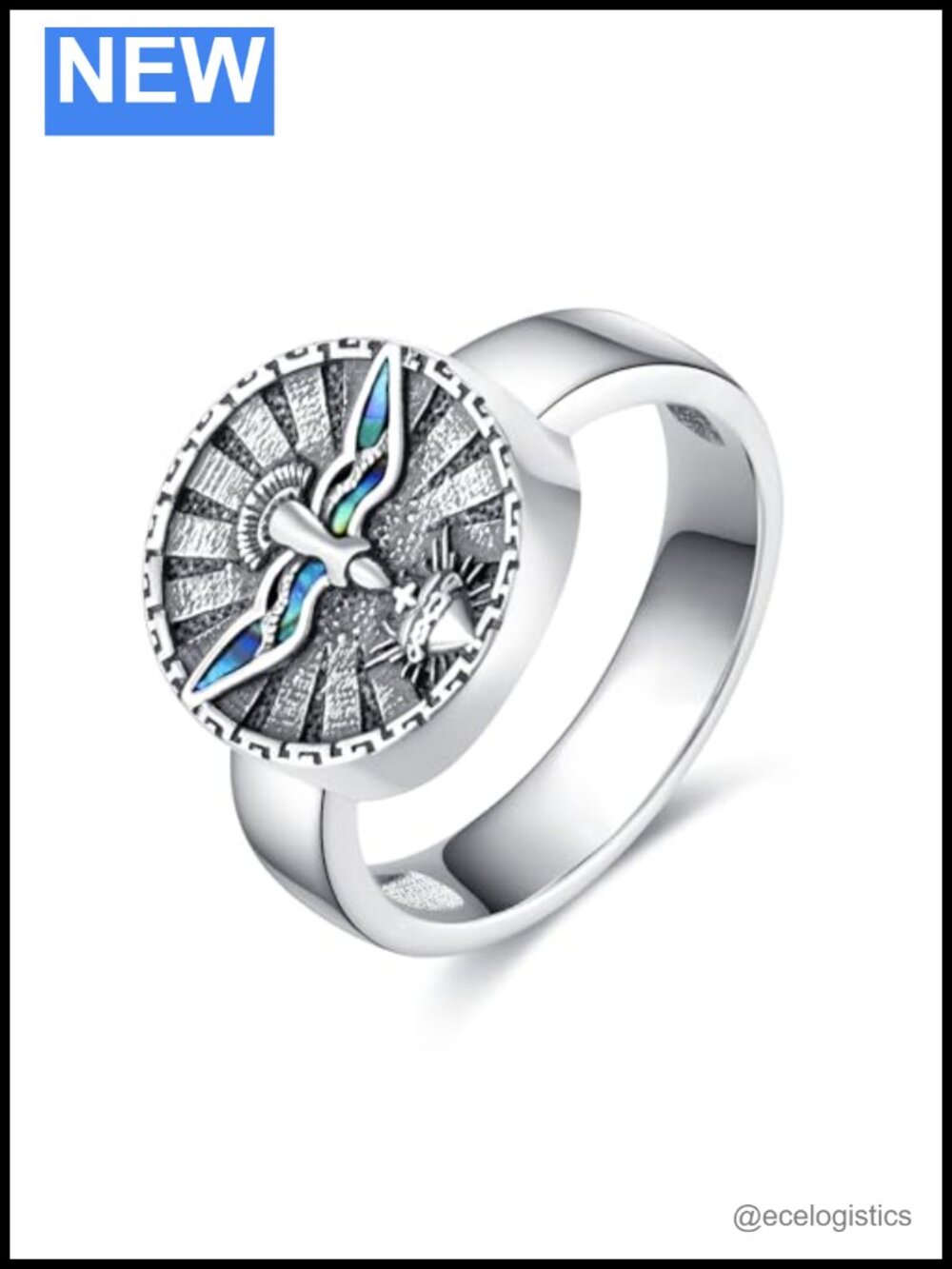 Holy Spirit Dove Ring 925 Sterling Silver Sacred Heart Ring Jesus